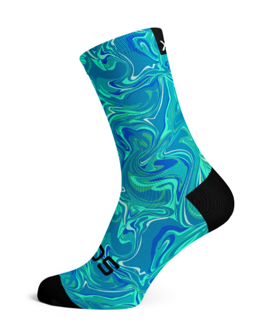 Bas SOX mi-mollet, coloris Marbre Bleu
