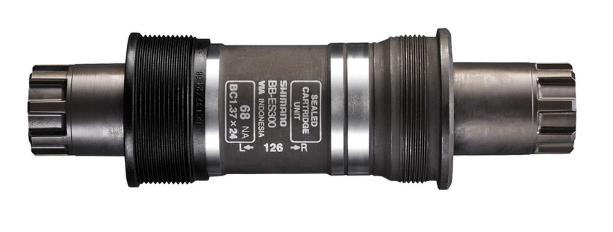 BOÎTIER DE PÉDALIER, BB-ES300, AXE DE TYPE CANNELÉ/CREUX, BSA 68MM-126, SANS BOULON DE FIXATION, pédalier