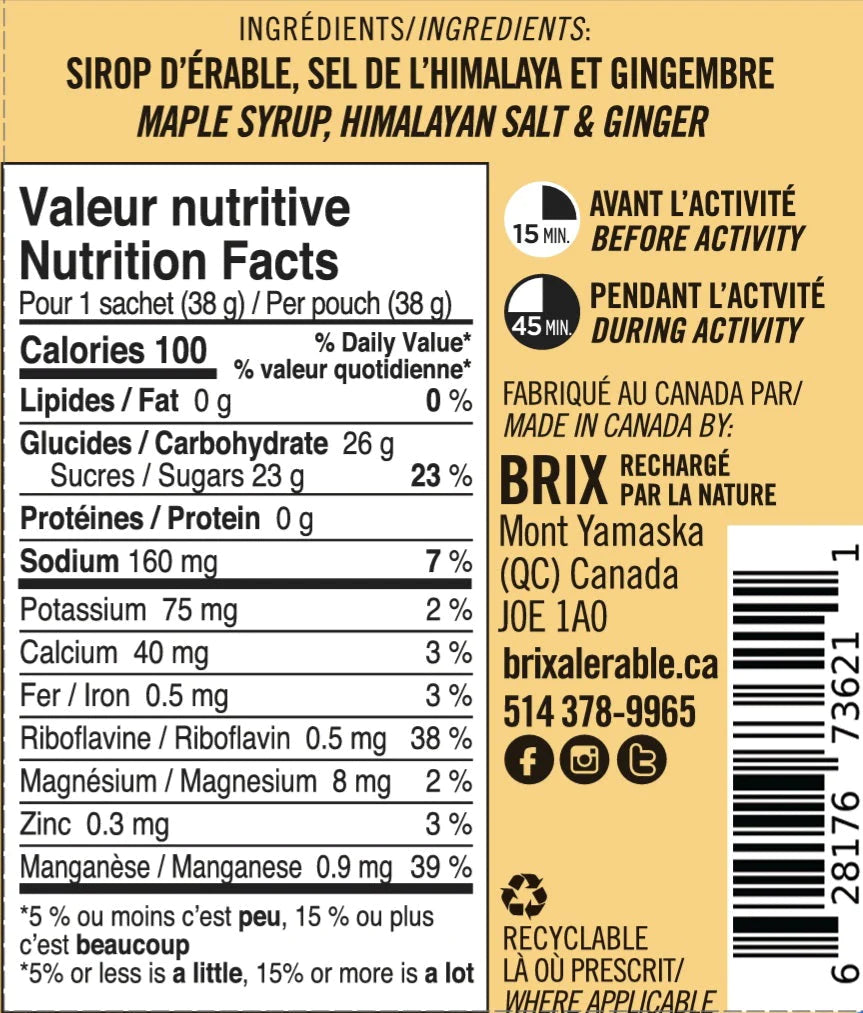 Brix - Érable 38g, contenu