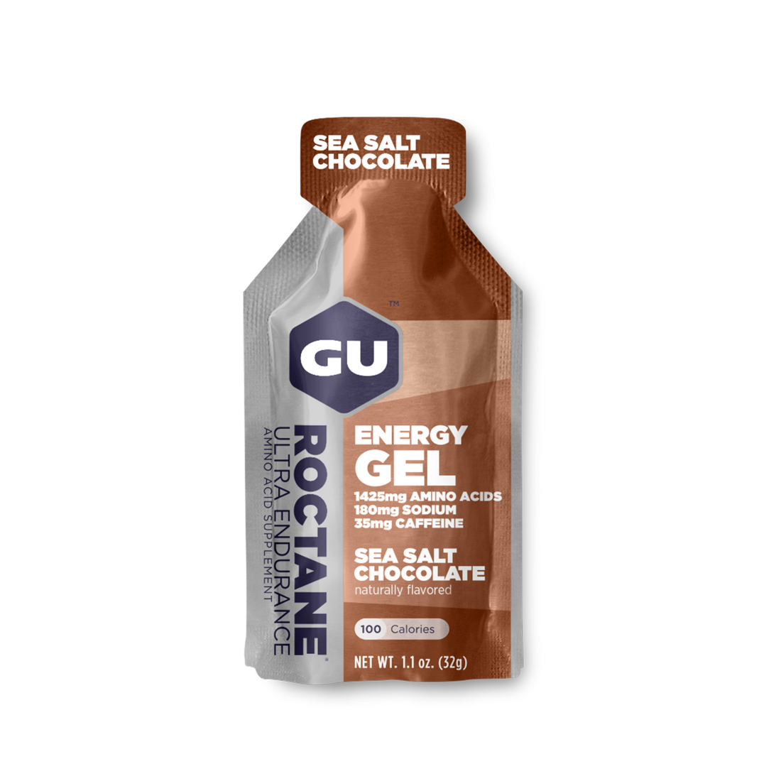 Gel GU Roctane Énergy, coloris sea salt chocolate