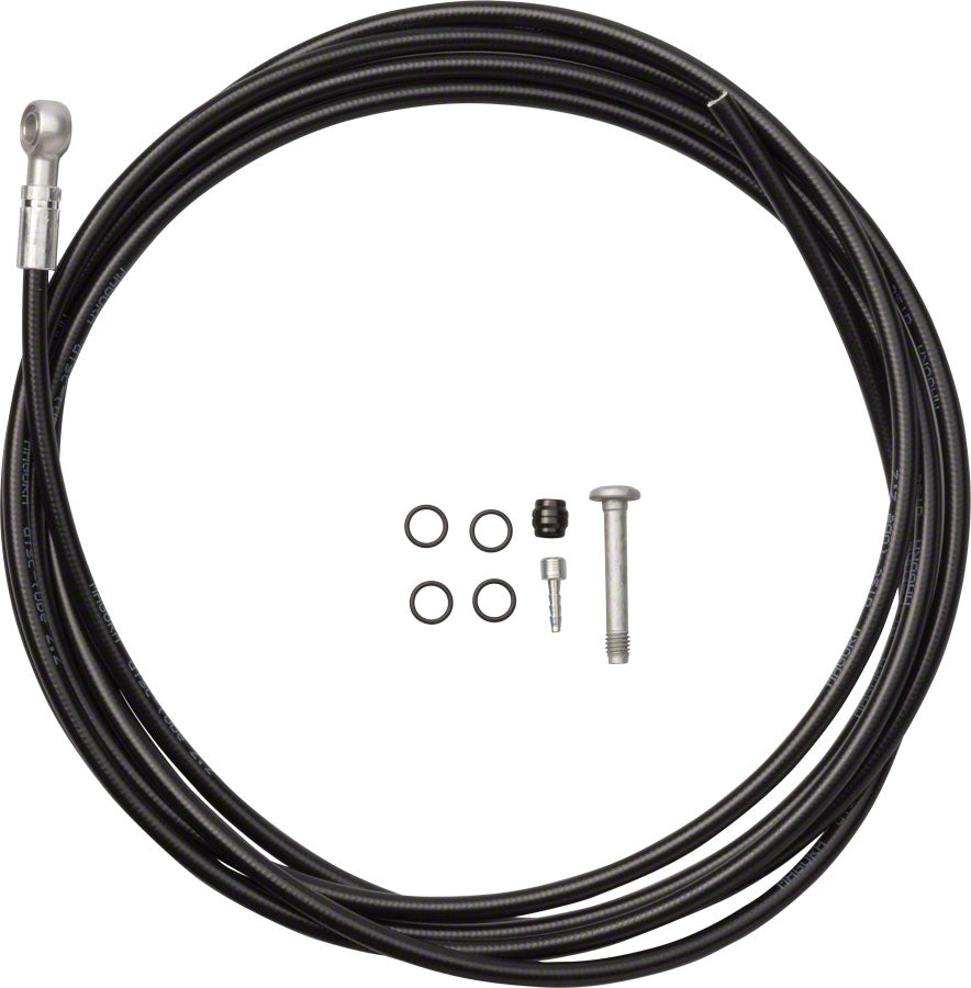 Magura Hydraulic Brake Hose - 2500mm, For MT4 to MT TRAIL SL, Pressed Banjo Fitting, Black, frein avant