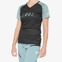 Maillot de vélo de montagne airmatic 100%, coloris Seafoam Checkers