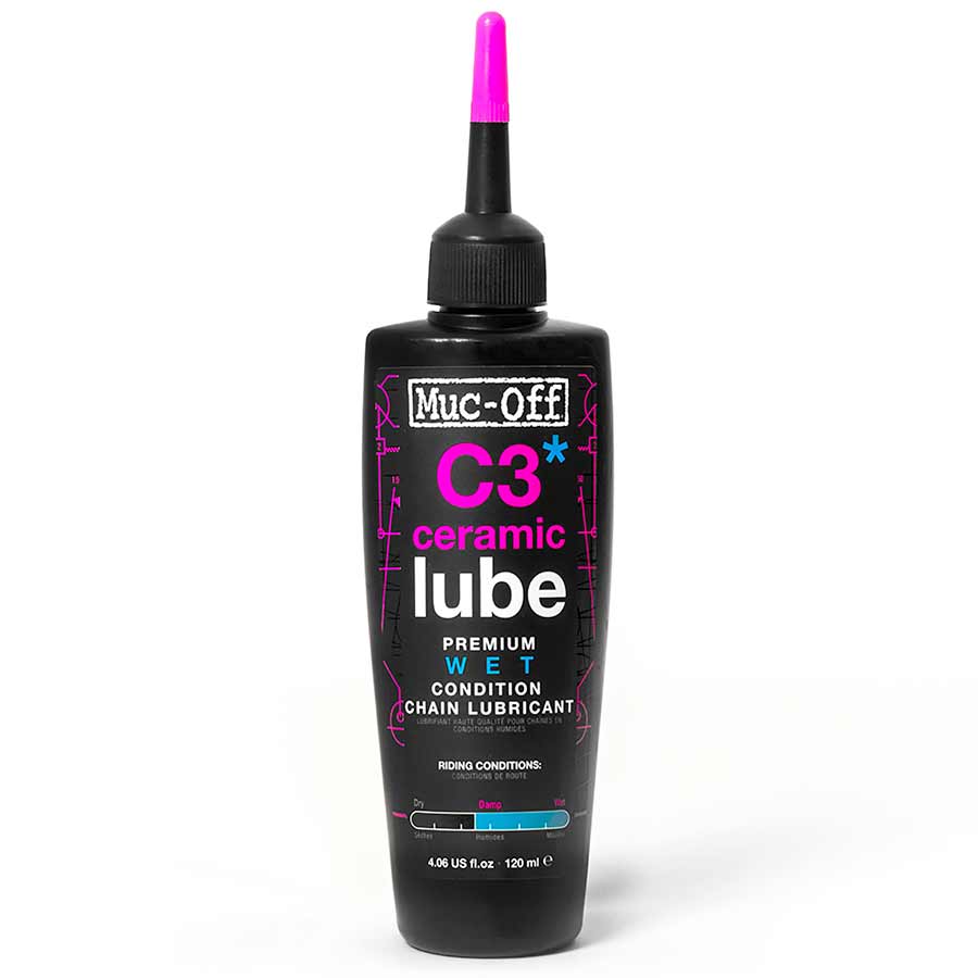 Muc-Off C3 Wet Ceramic Lubrifiant à chaîne 120ml Uv Torch, vue de profil