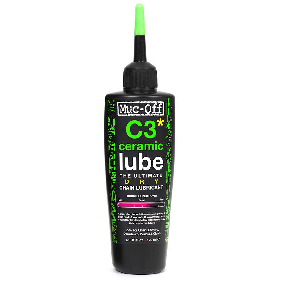 Muc-Off Lubrifiant Ceramic Dry 120ml avec UV Torch, contenu