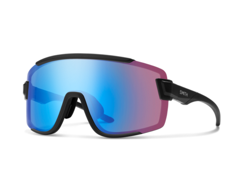 Lunettes Smith Wildcat, coloris Noir mat + lentille miroir Rose Bleu Chromapop