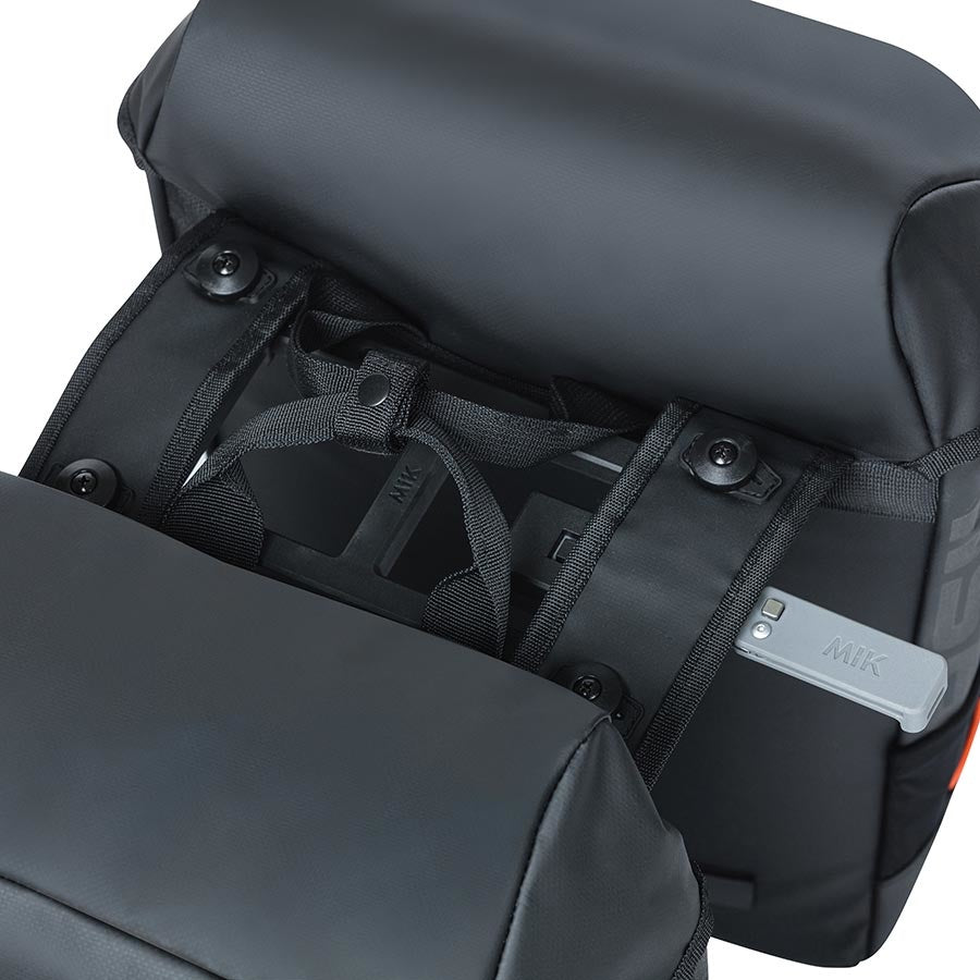 Sacoche Basil Miles MIK 34L Noir/Orange, détail produit