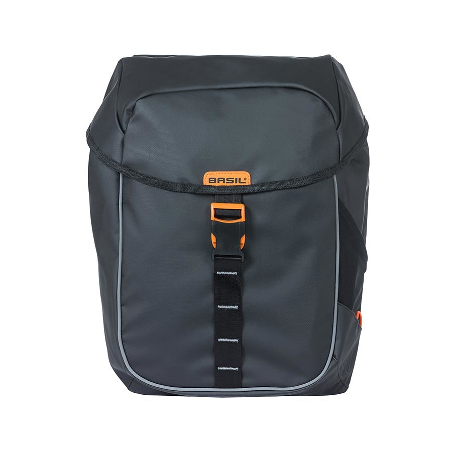 Sacoche Basil Miles MIK 34L Noir/Orange, vue de face
