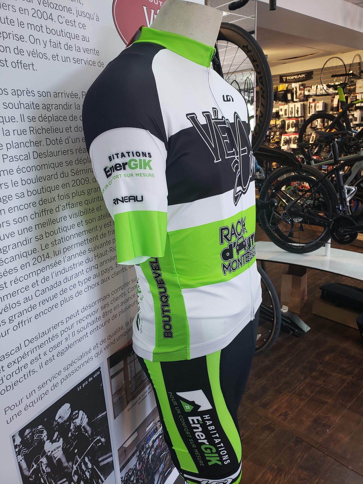 Maillot Équipe Premium Vélozone pour femme, vue de profil
