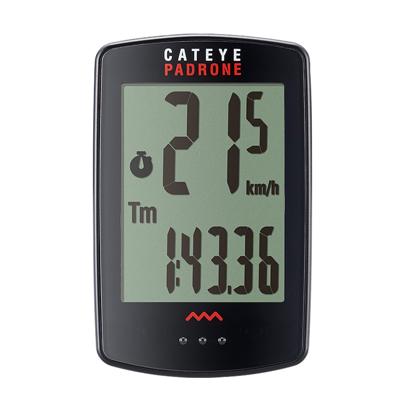 Ordinateur de vélo Cateye padrone, vue de face