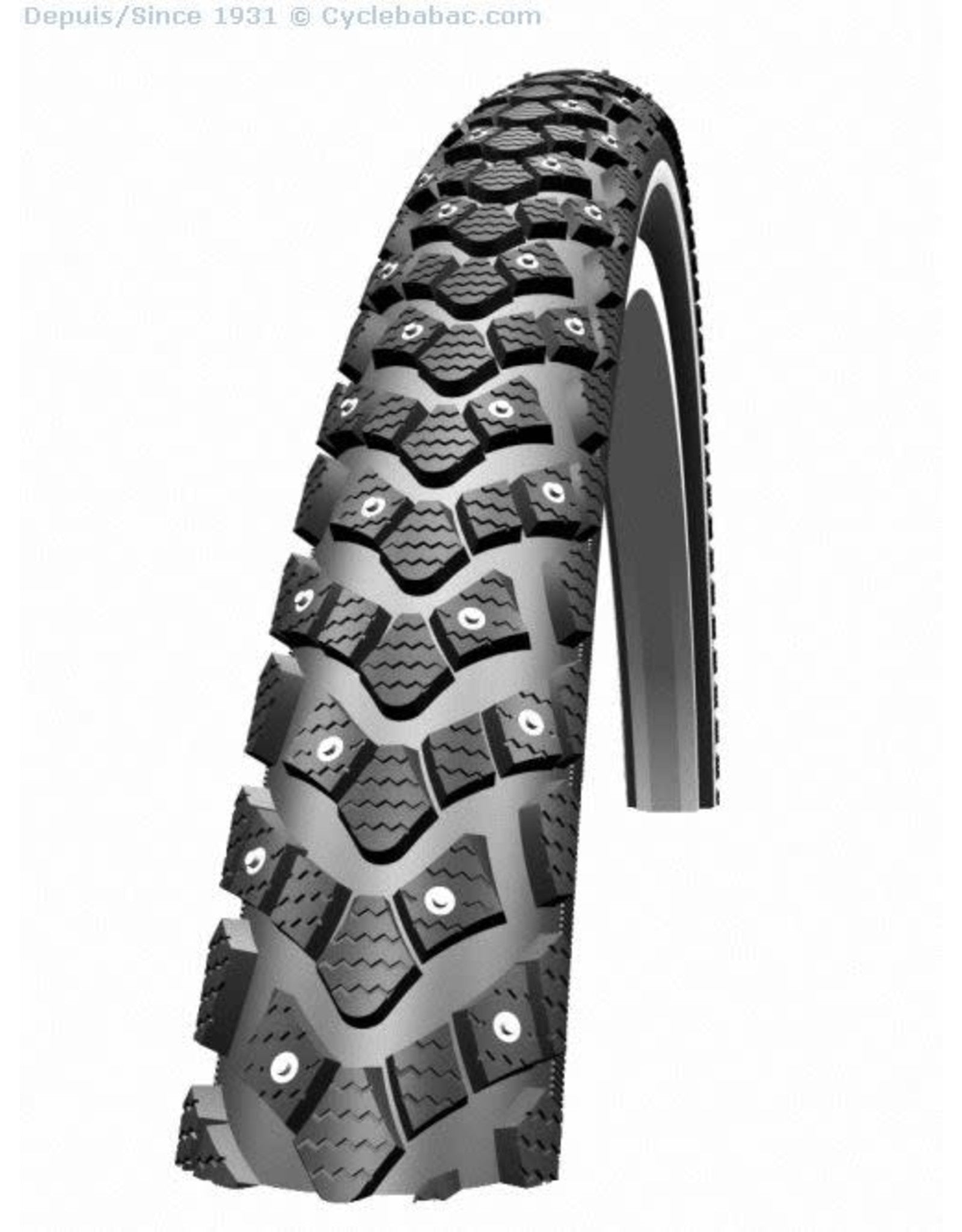 Schwalbe, Marathon Winter Plus, Pneu, 700x40C, Rigide, Tringle, Winter, SmartGuard, 67TPI, Noir, détail produit
